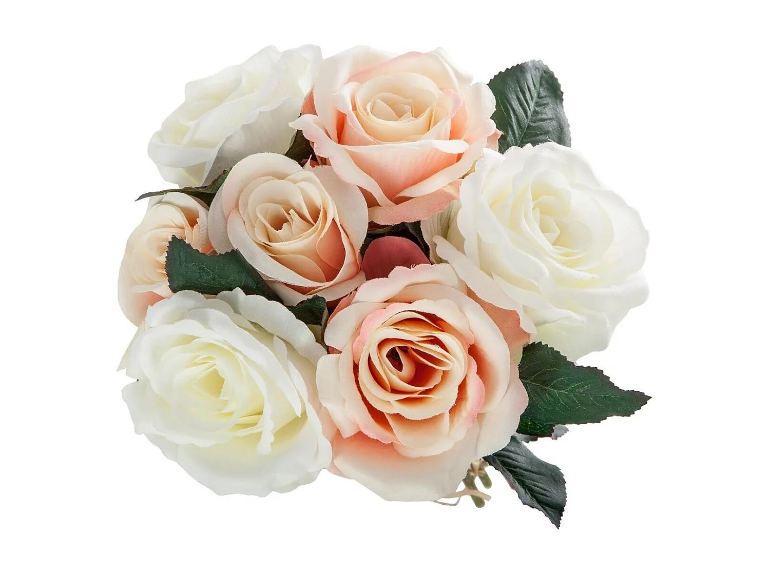 Bouquet de Fleur "7 Roses" 30cm Rose & Blanc