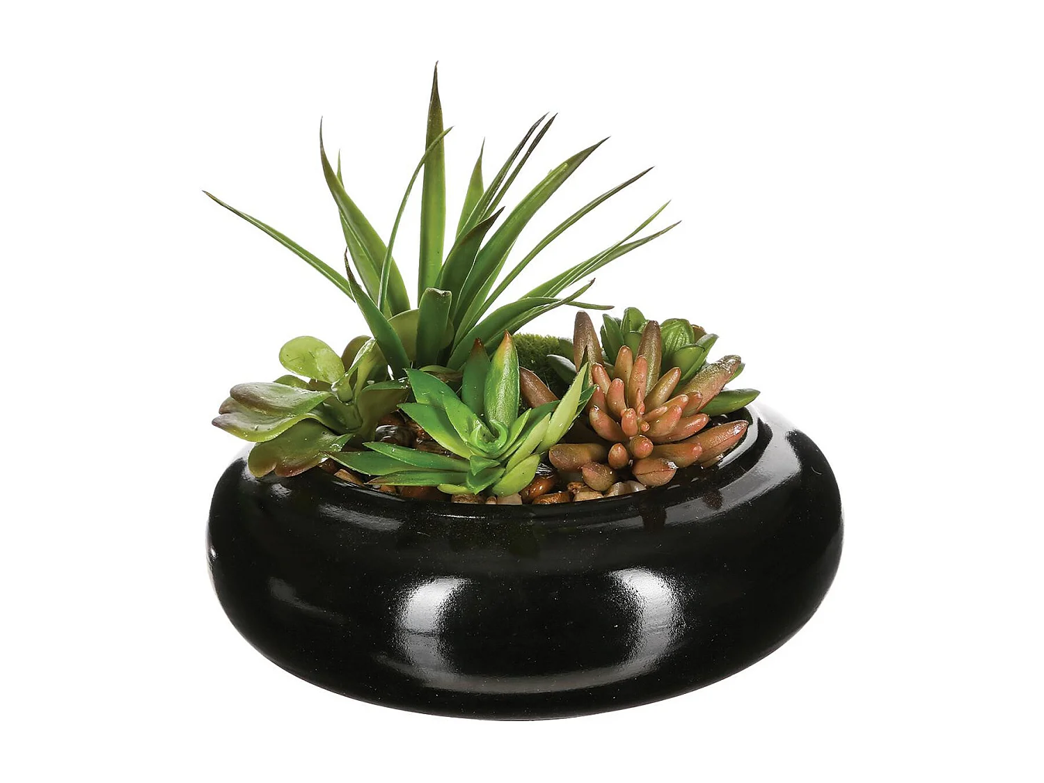 Composition Florale "Vase Céramique" 20cm Noir