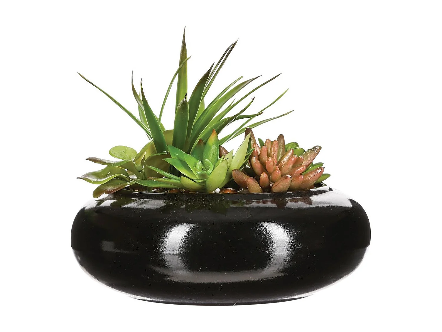 Composition Florale "Vase Céramique" 20cm Noir
