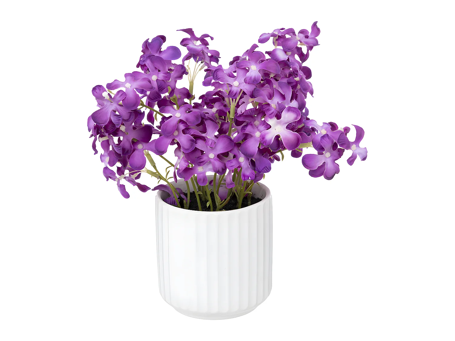 Composition Florale & Vase "Violette" 27cm Violet