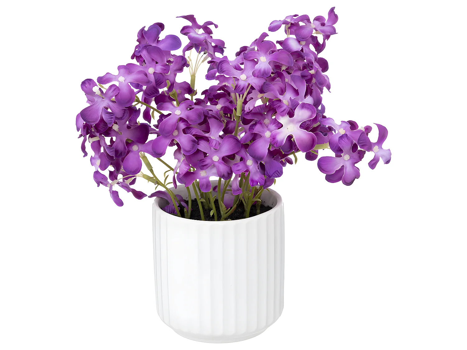 Composition Florale & Vase "Violette" 27cm Violet