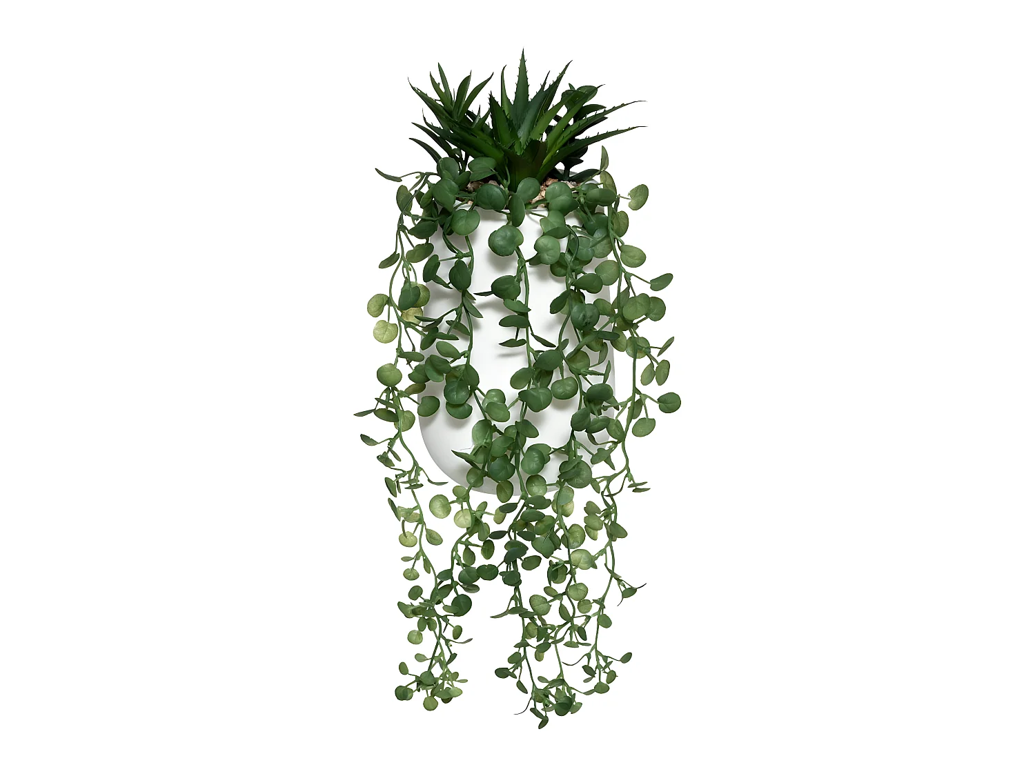 Plante Artificielle en Pot "Compo" 33cm Blanc & Vert