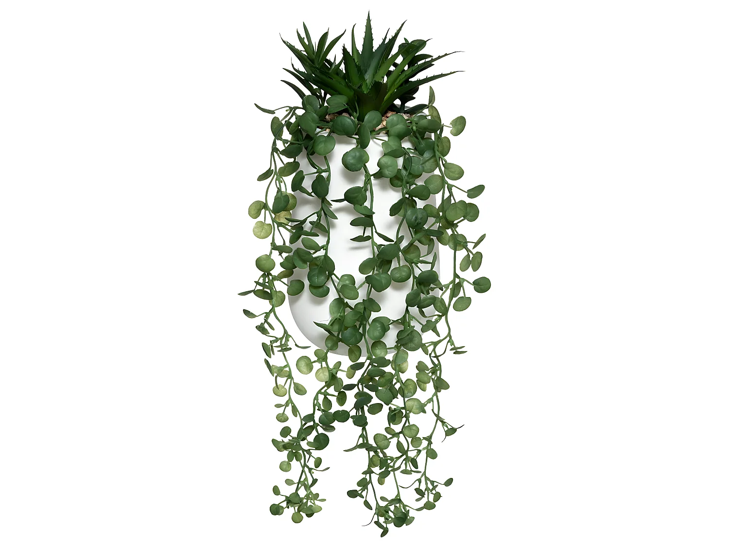 Plante Artificielle en Pot "Compo" 33cm Blanc & Vert