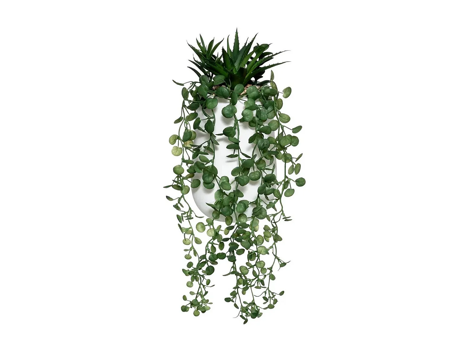 Plante Artificielle en Pot "Compo" 33cm Blanc & Vert