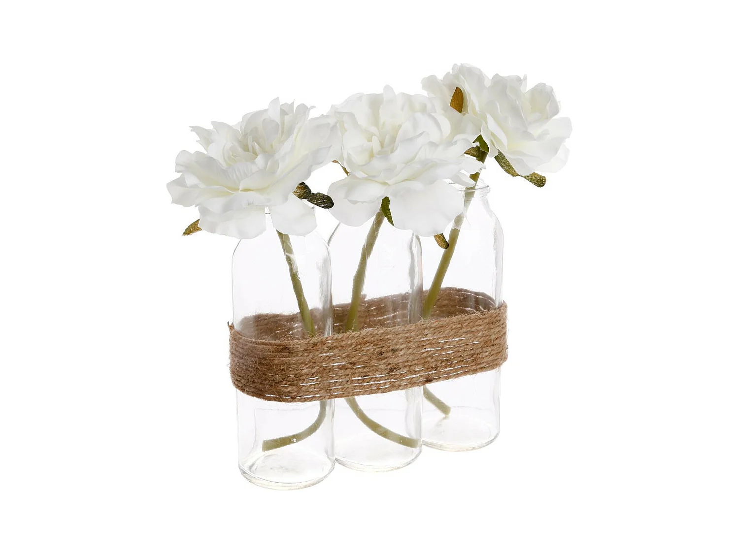 Composition Florale Artificielle "Tube" 23cm Naturel