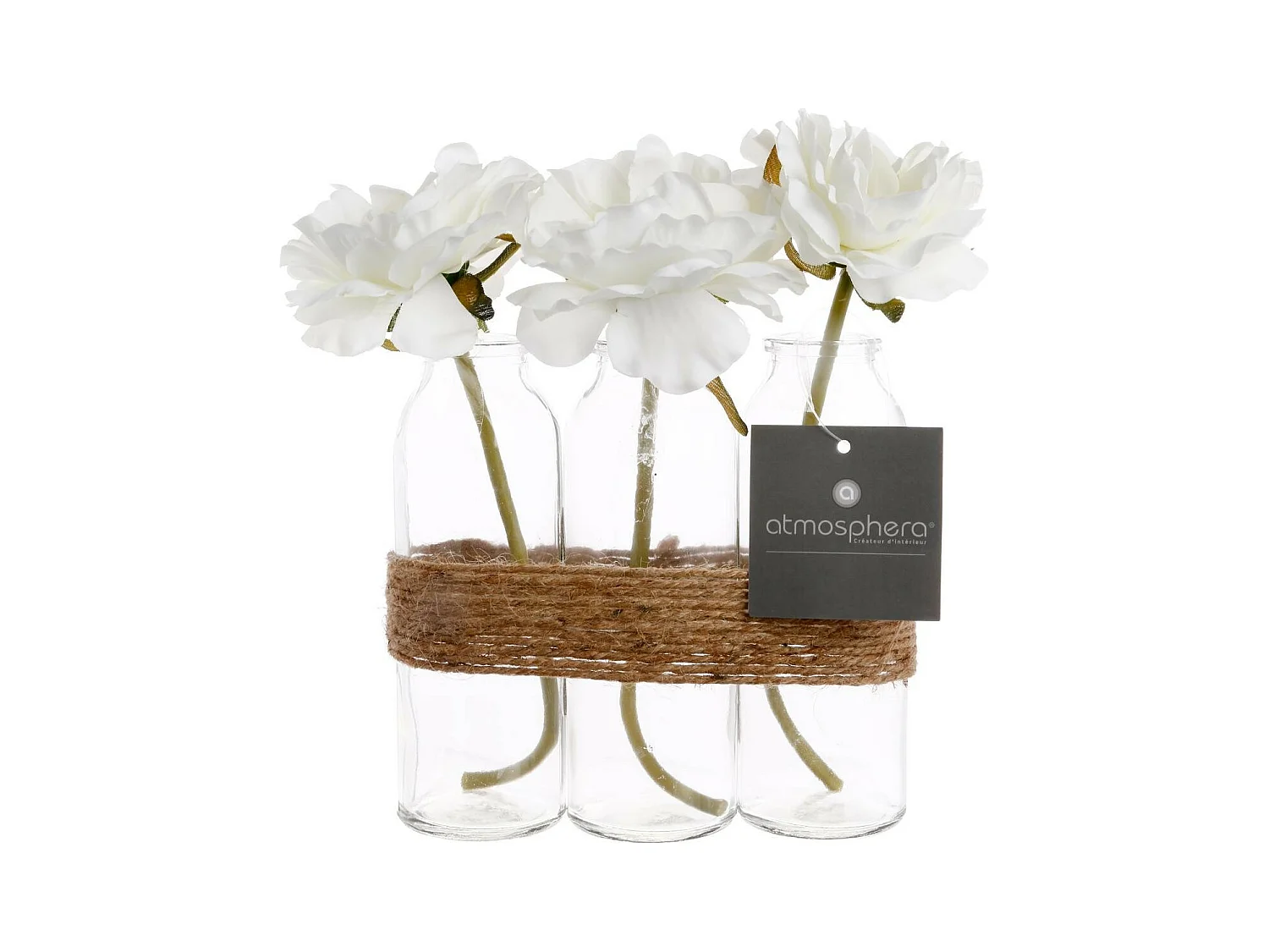 Composition Florale Artificielle "Tube" 23cm Naturel