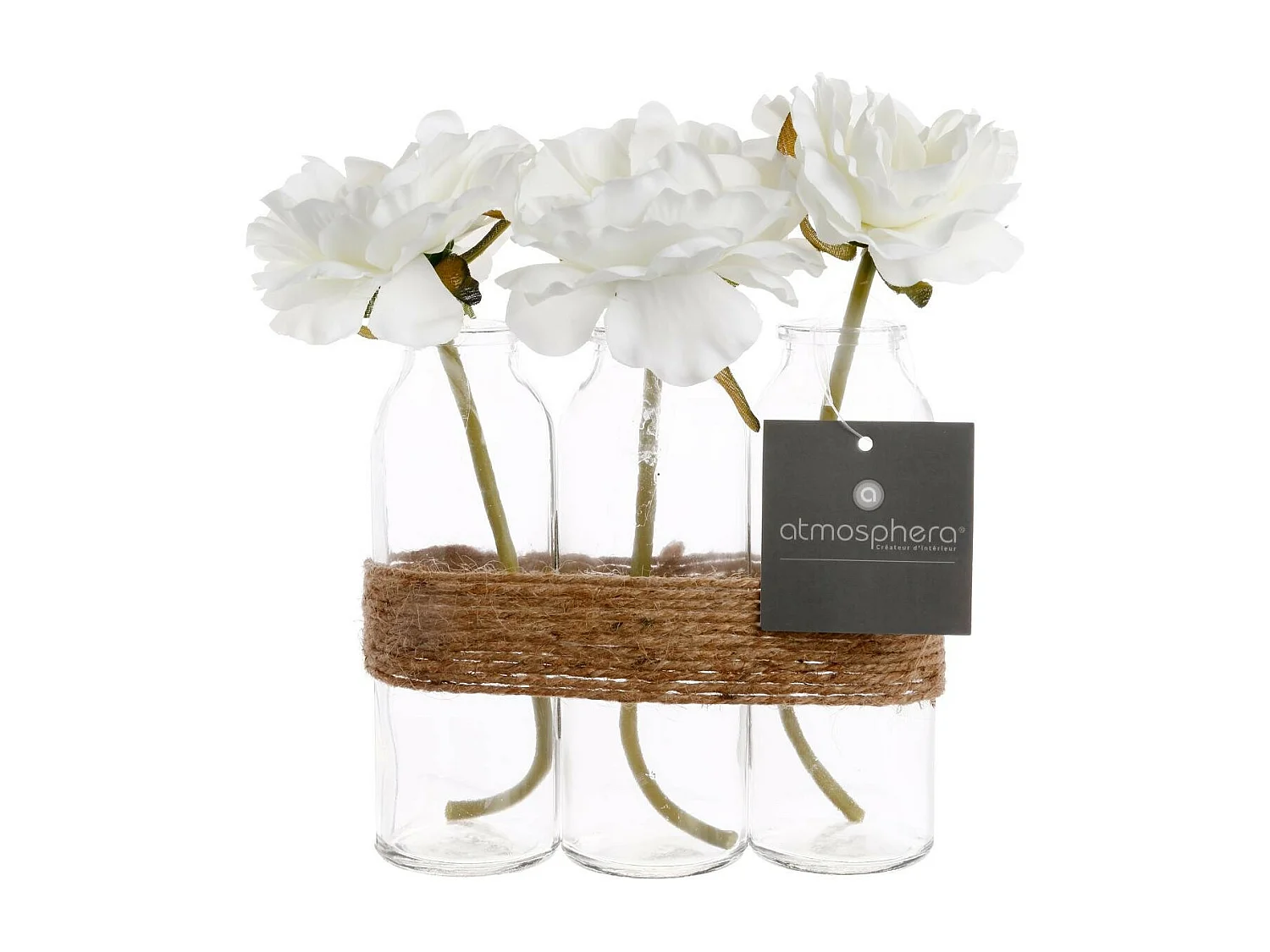 Composition Florale Artificielle "Tube" 23cm Naturel