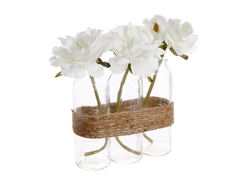 Composition Florale Artificielle "Tube" 23cm Naturel