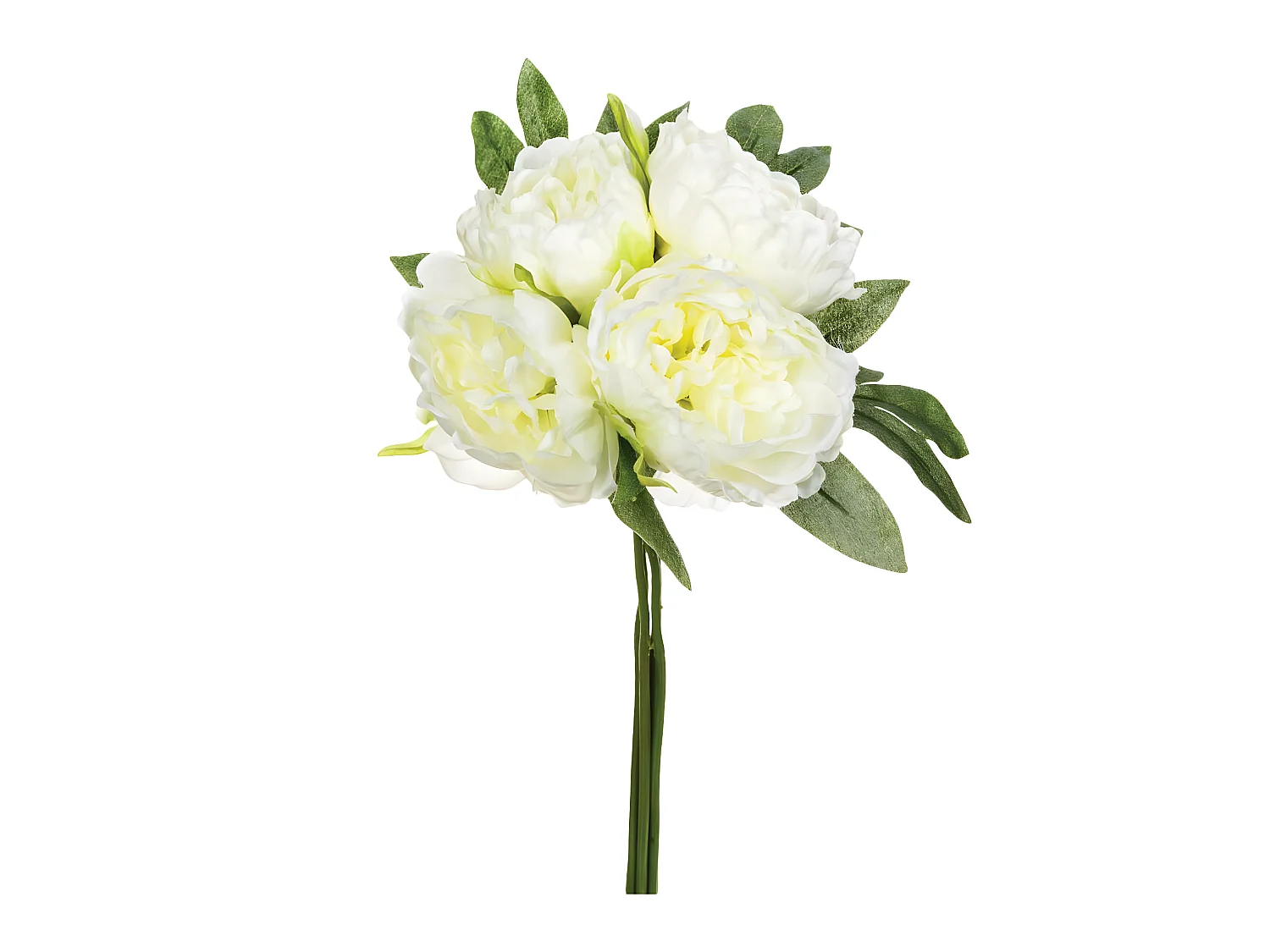 Bouquet de Fleurs "4 Pivoines" 31cm Blanc