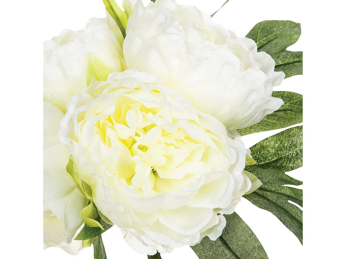 Bouquet de Fleurs "4 Pivoines" 31cm Blanc