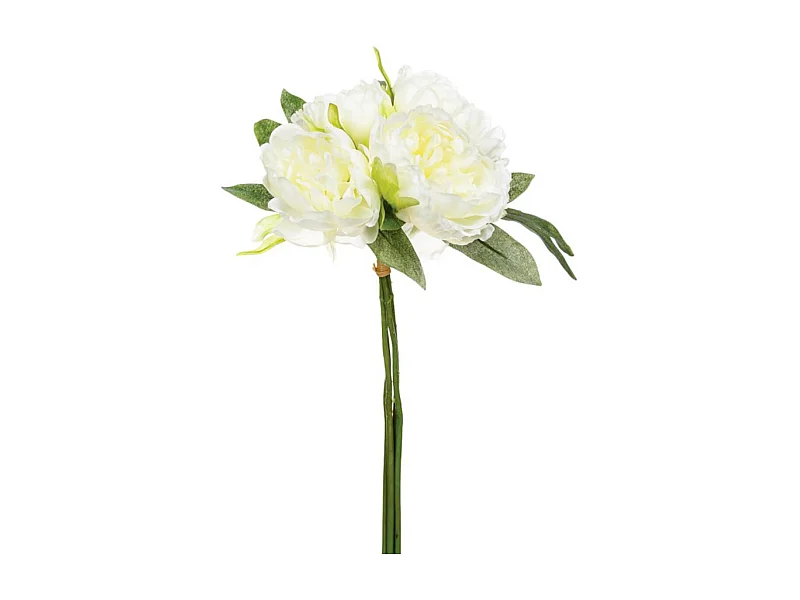Bouquet de Fleurs "4 Pivoines" 31cm Blanc