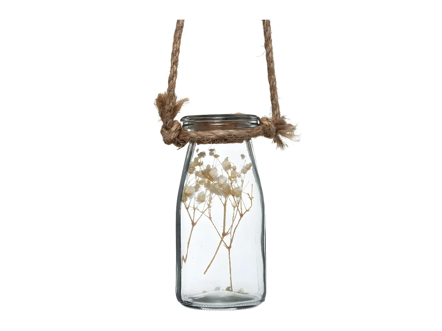 Suspension Murale "4 Fleurs Séchées" 53cm Naturel