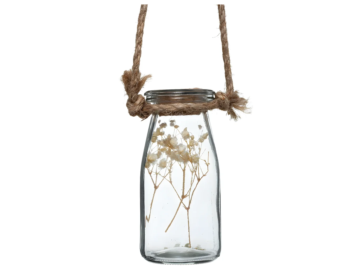 Suspension Murale "4 Fleurs Séchées" 53cm Naturel