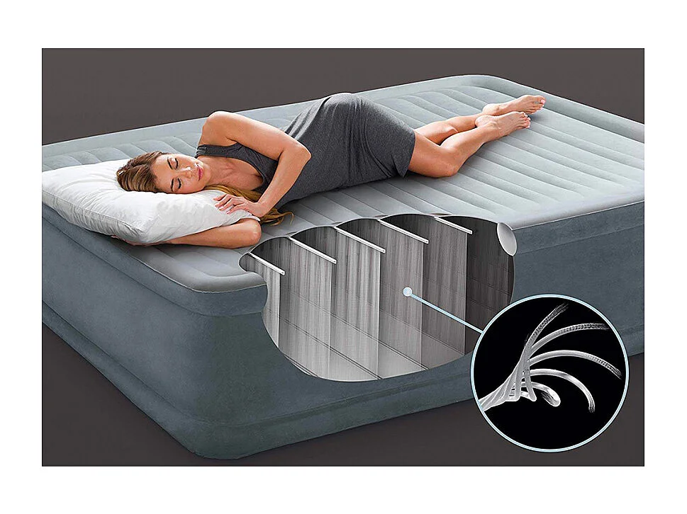 Intex Letto ad Aria Dura-Beam Deluxe Comfort Plush Queen 152x203x46 cm