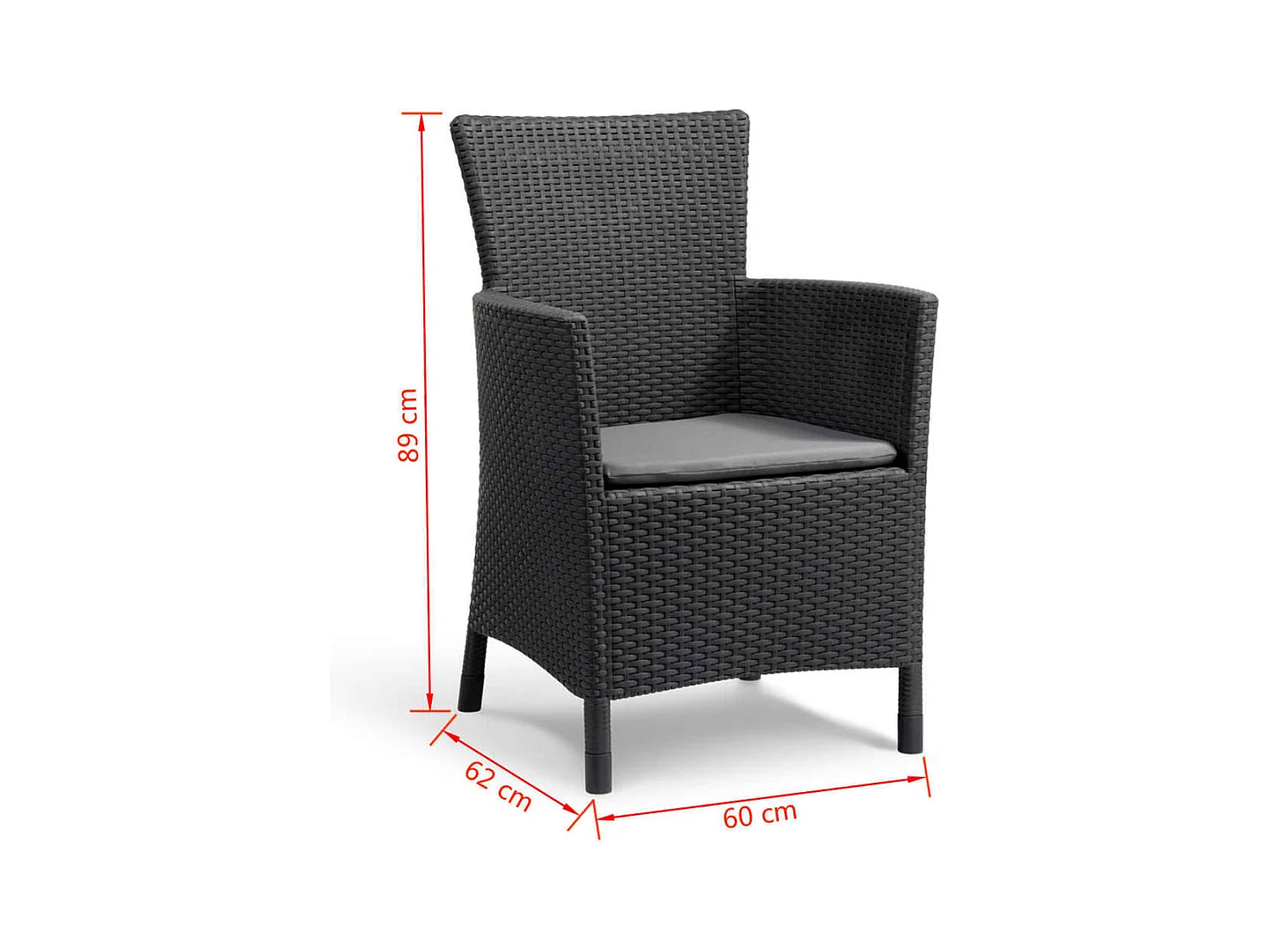 Tuinstoel Iowa grafietkleurig 215526