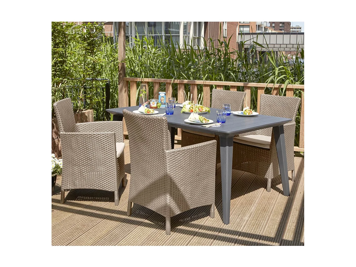 Chaise de salle à manger de jardin Iowa Cappuccino 215519