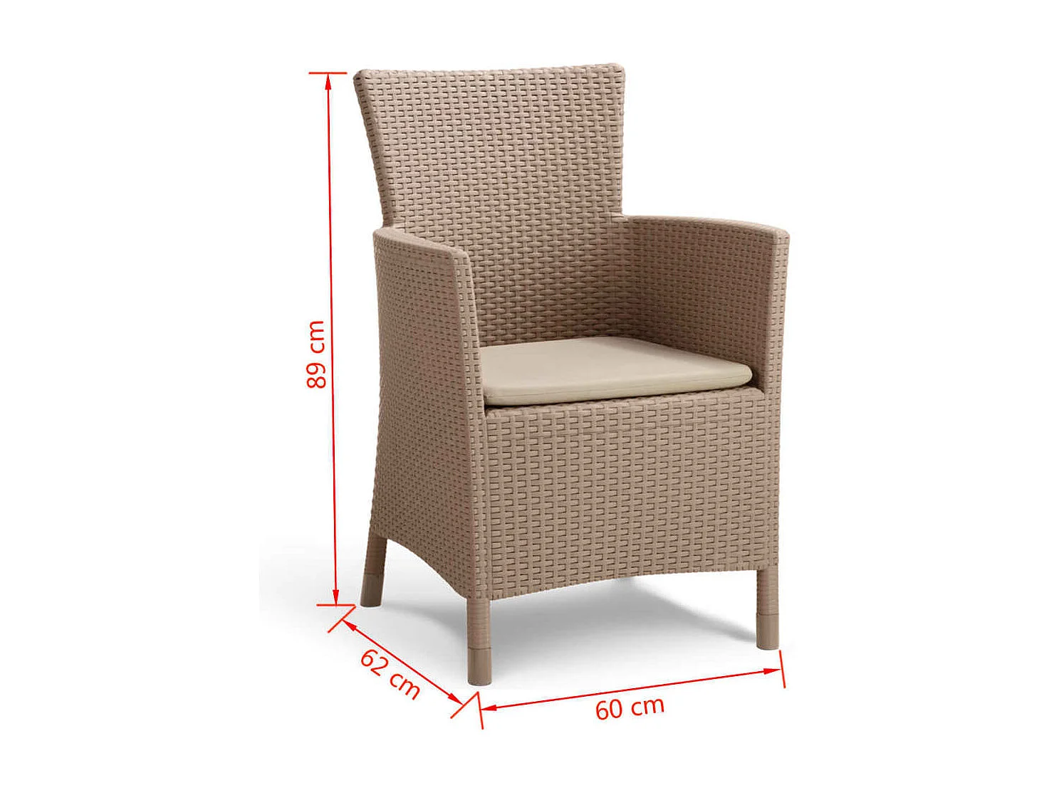 Chaise de salle à manger de jardin Iowa Cappuccino 215519