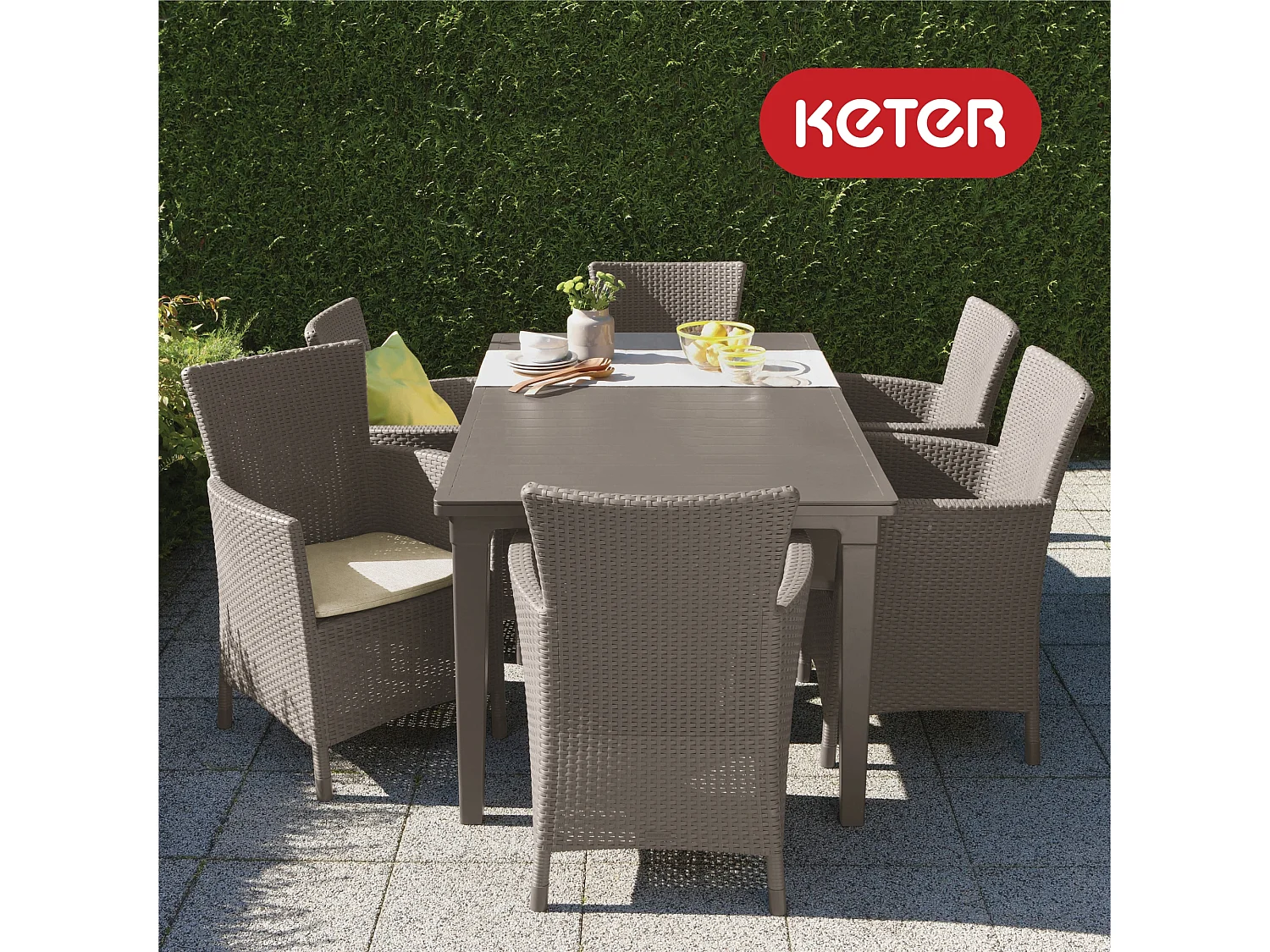 Chaise de salle à manger de jardin Iowa Cappuccino 215519