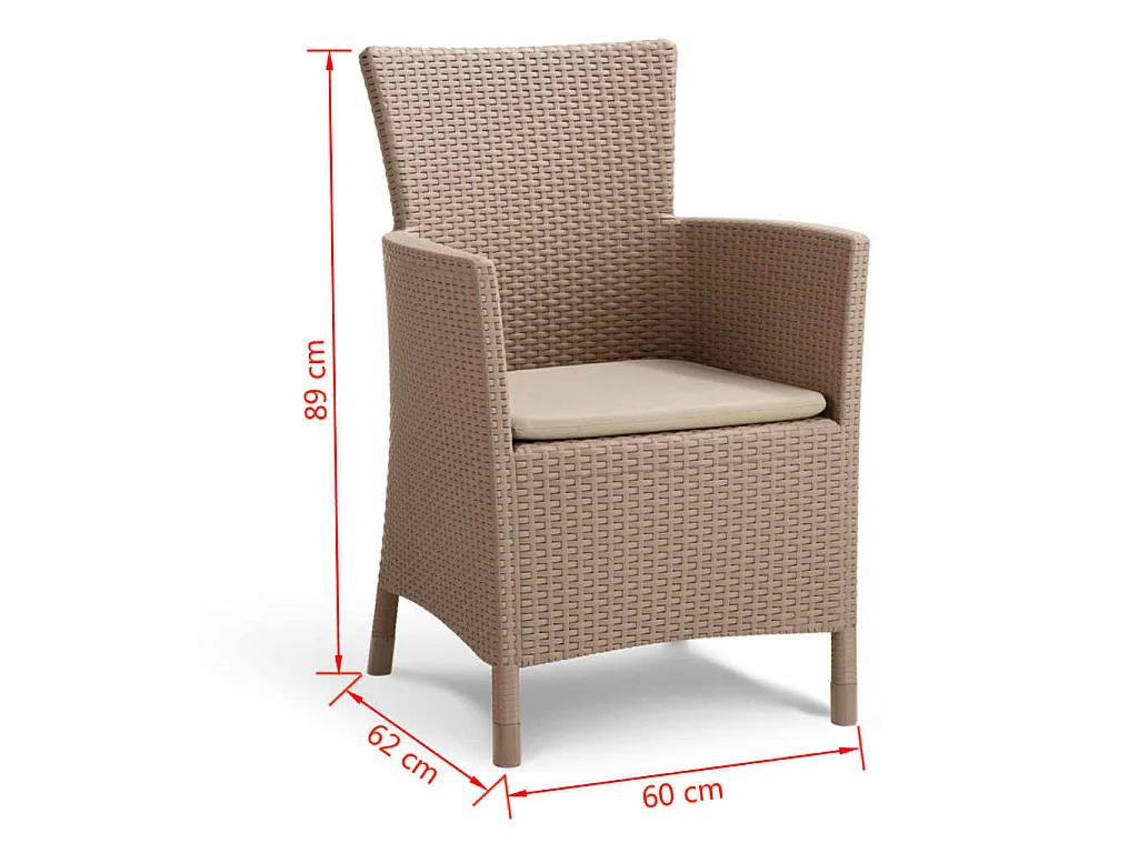 Chaise de salle à manger de jardin Iowa Cappuccino 215519