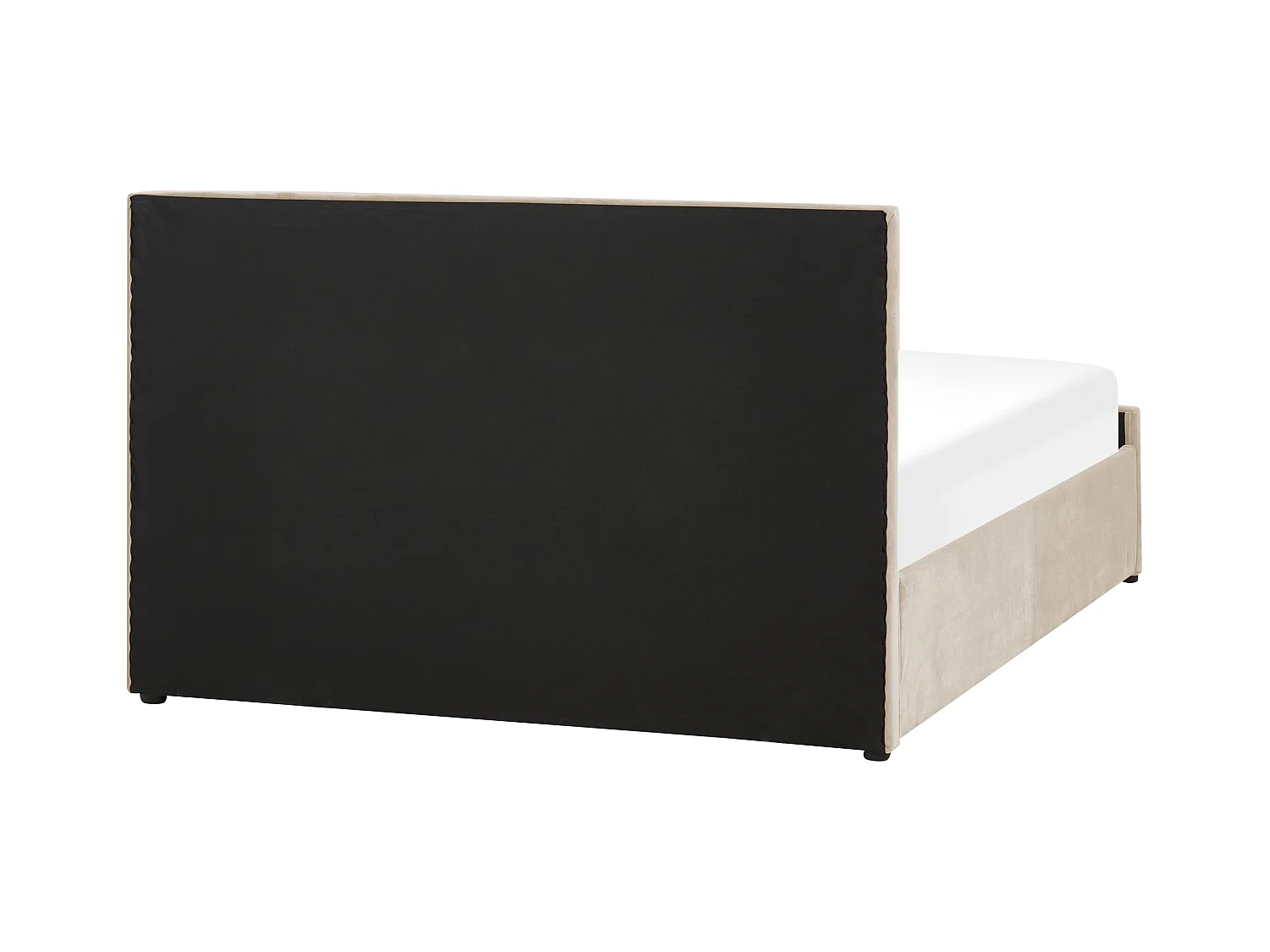 Schickes Doppelbett in Beige mit Bettkasten und Lattenrost 140x200 cm Rochefort