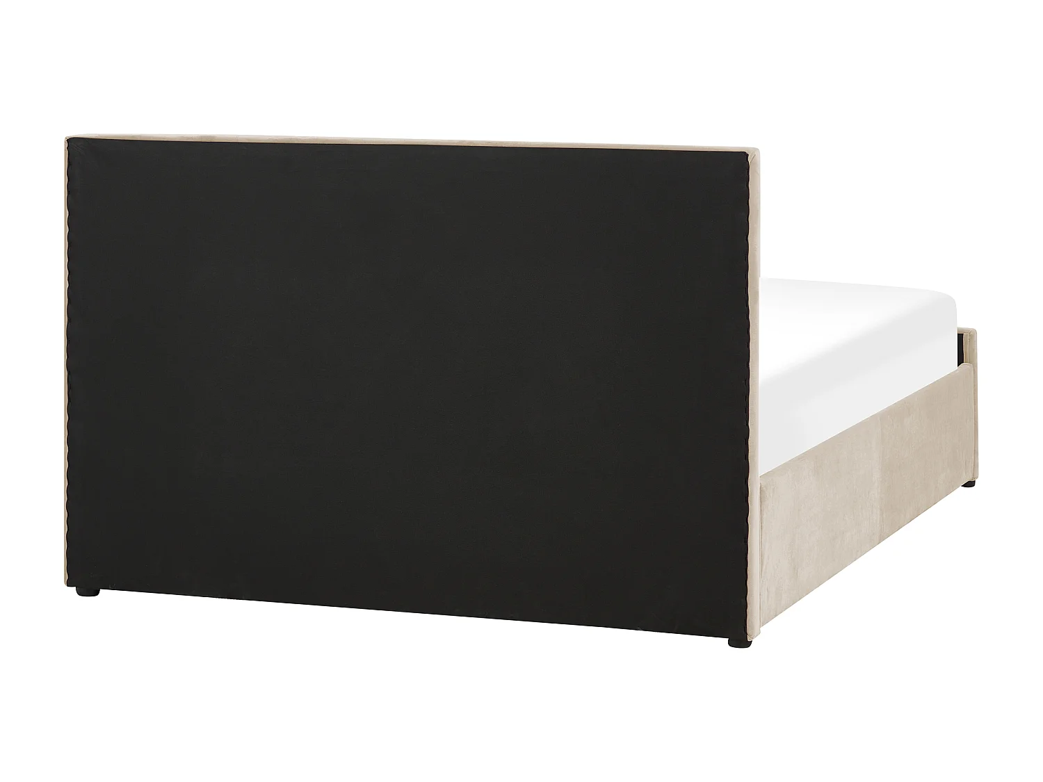 Lit ottoman Velours ROCHEFORT 140 x 200 cm Beige