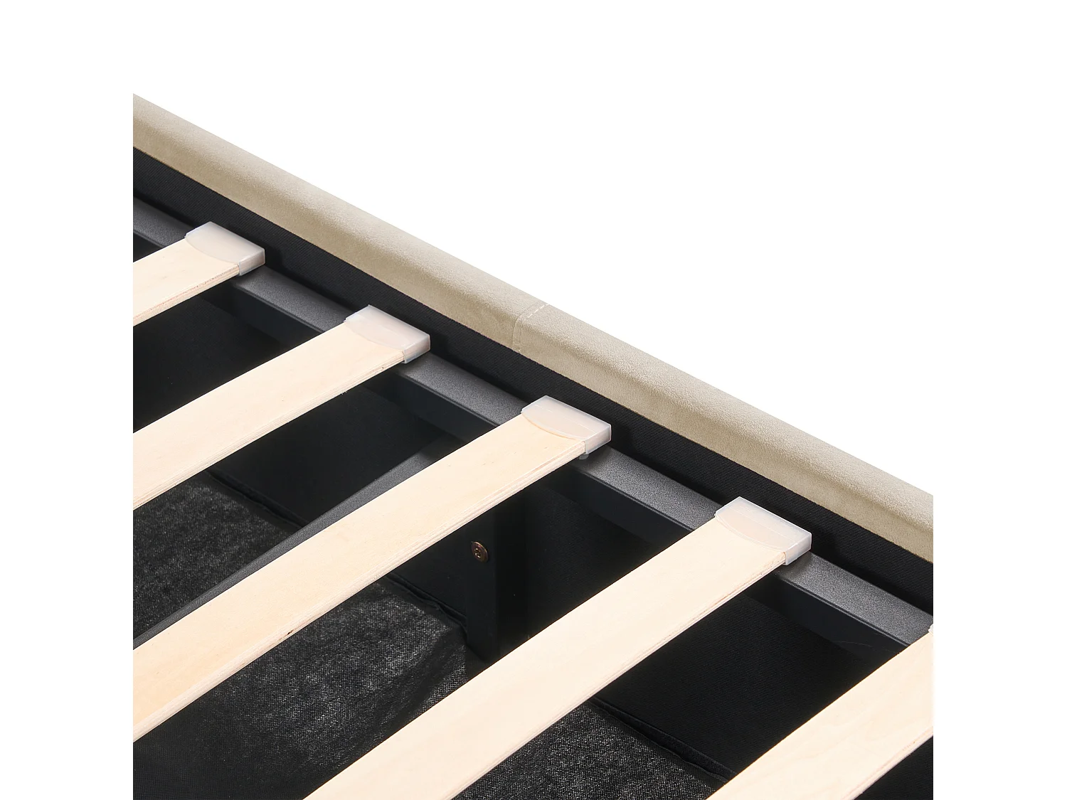 Bed met opbergruimte Fluweel ROCHEFORT 140 x 200 cm Beige