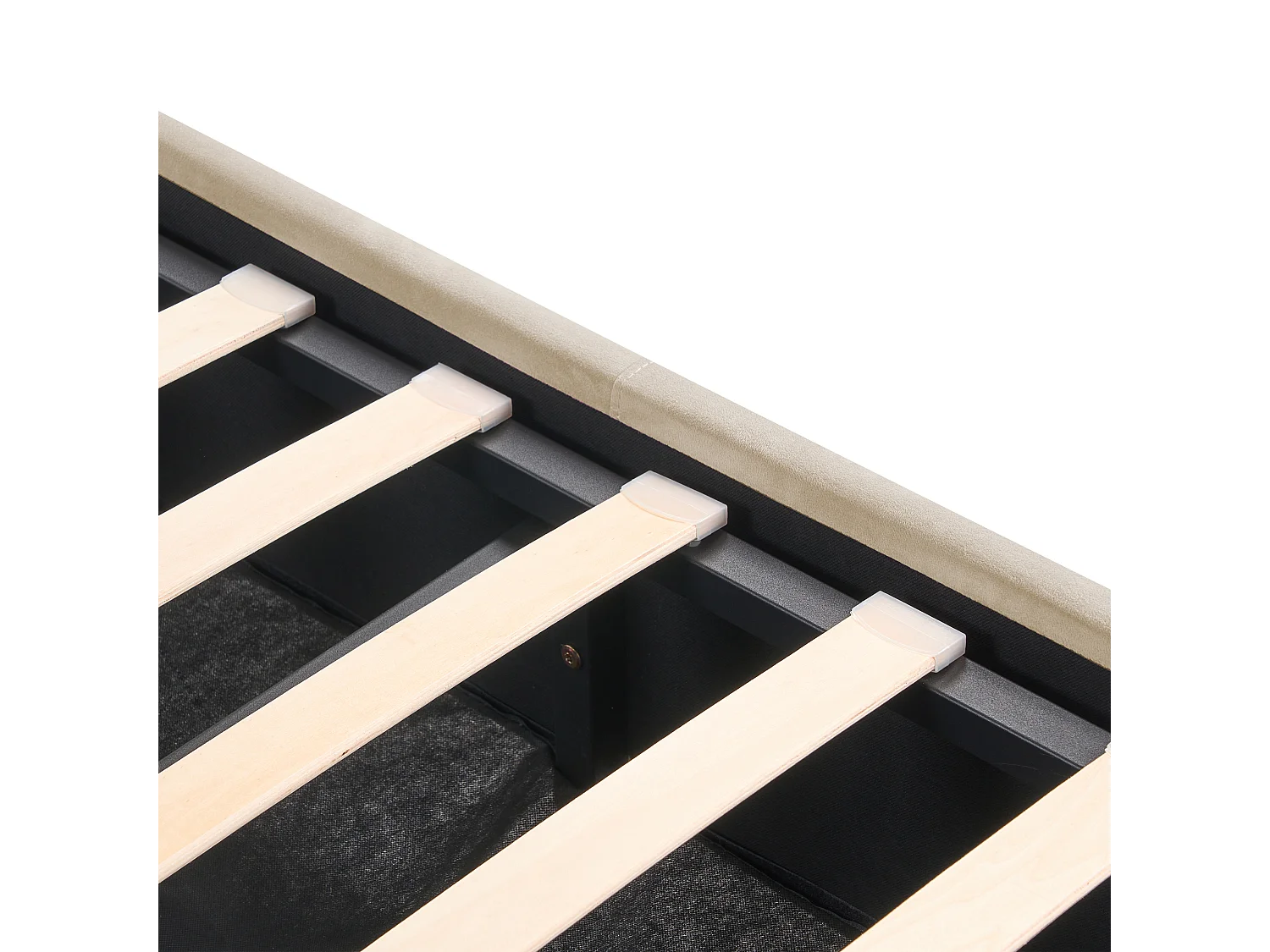 Lit ottoman Velours ROCHEFORT 140 x 200 cm Beige