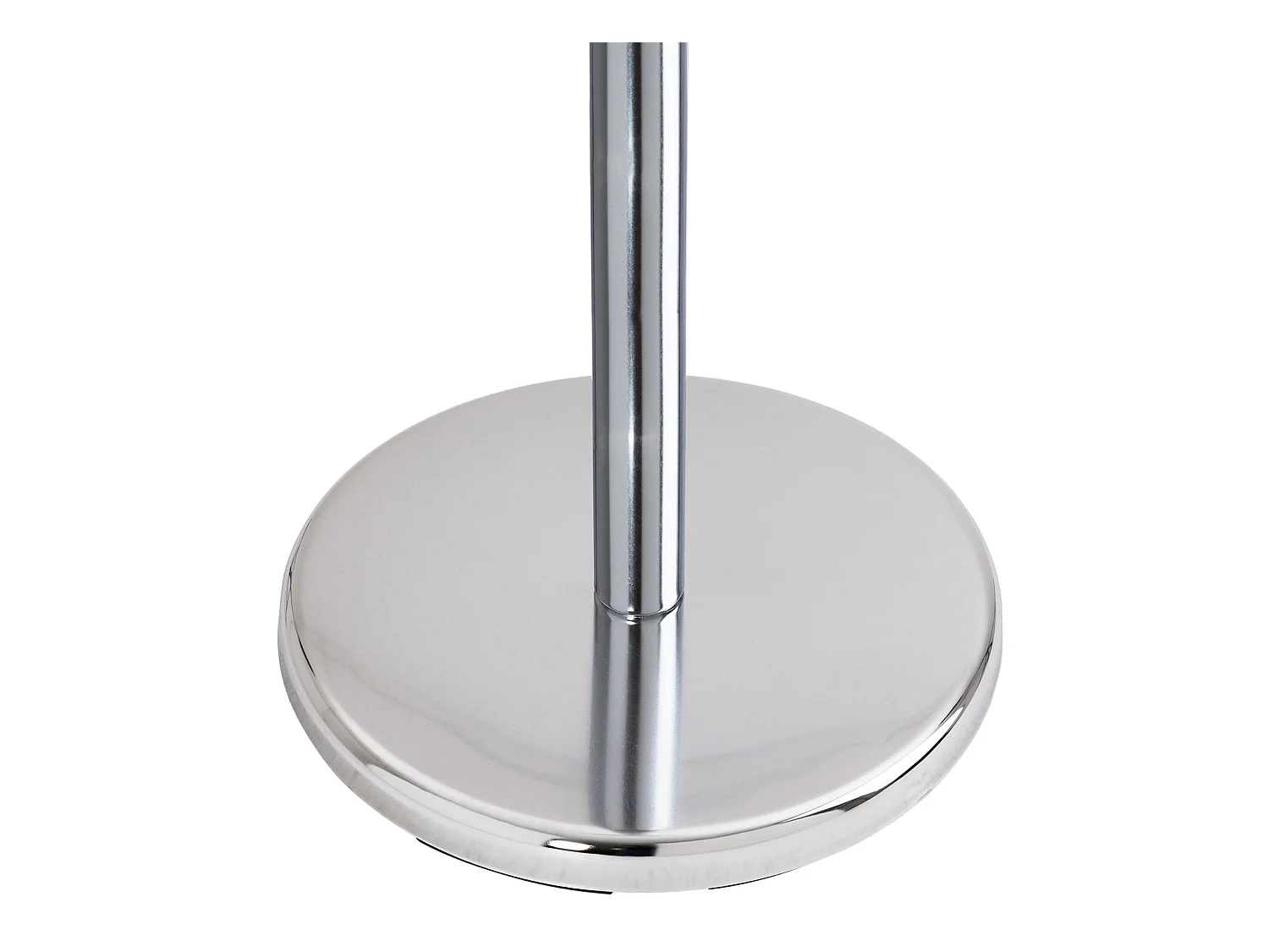 Porte-manteaux MILA portant pour vêtements sur pied socle rond et 8 crochets dont 3 à mi-hauteur, meuble d'entrée en métal chromé