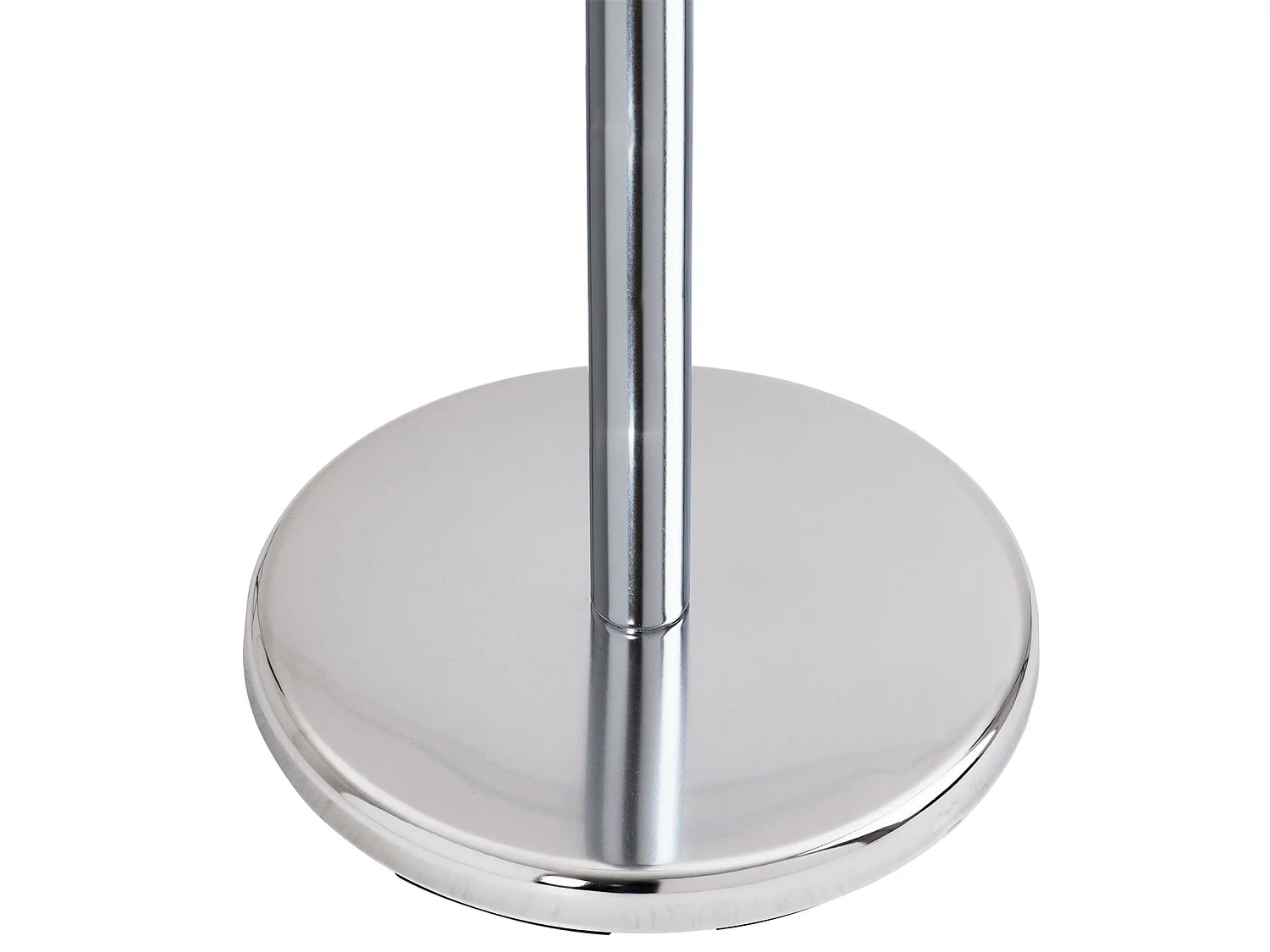 Porte-manteaux MILA portant pour vêtements sur pied socle rond et 8 crochets dont 3 à mi-hauteur, meuble d'entrée en métal chromé