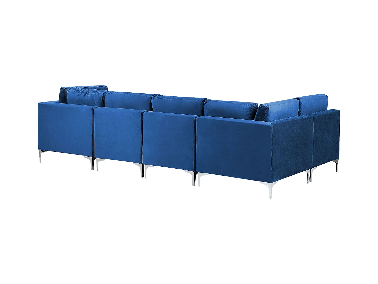 Modulaire U-vormige bank EVJA Fluweel Marineblauw 6-zitter