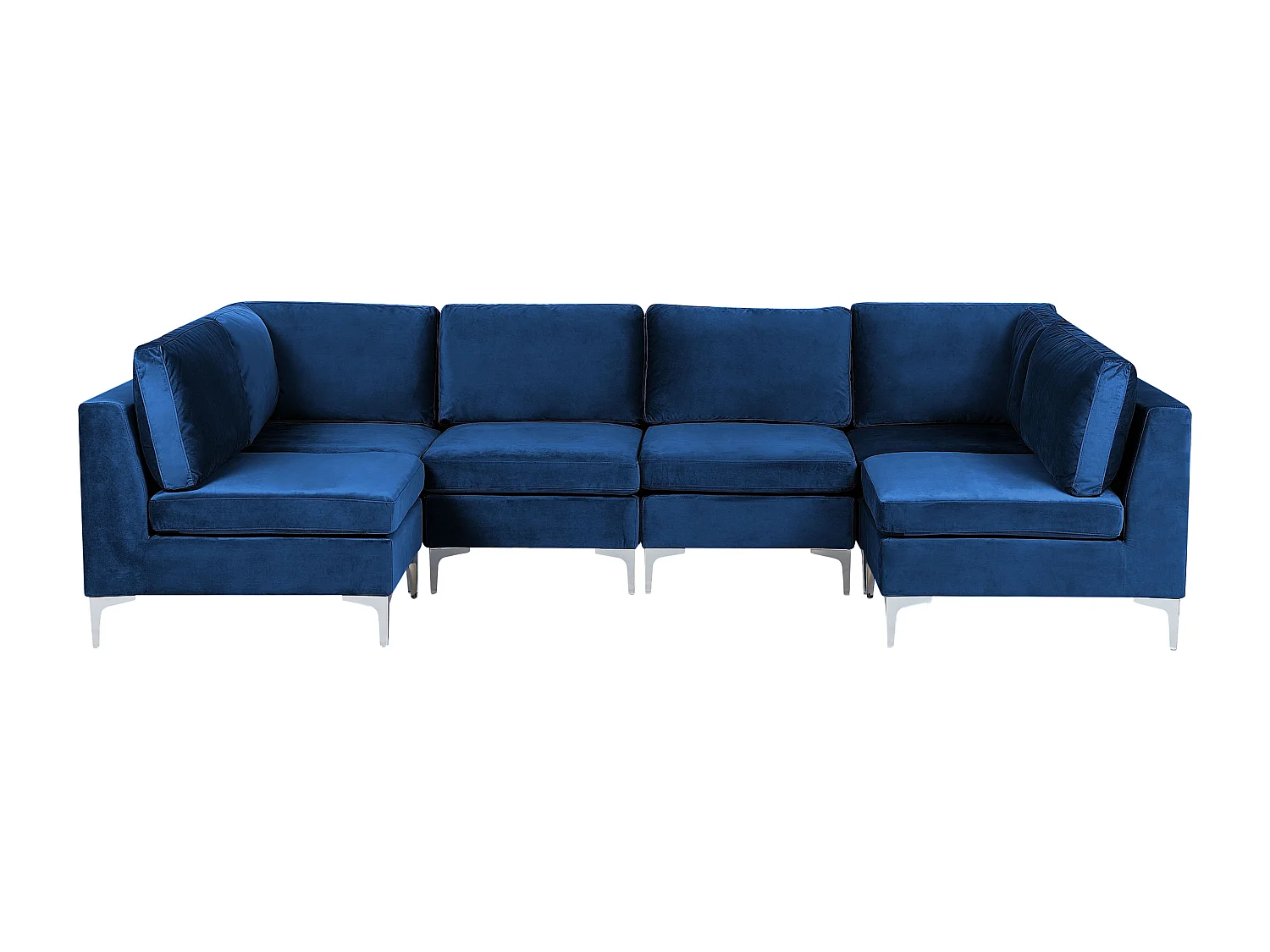 Modulaire U-vormige bank EVJA Fluweel Marineblauw 6-zitter
