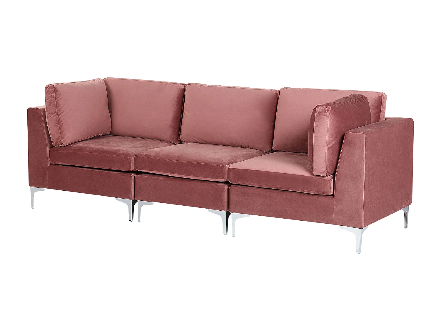 Canapé modulable 3 places EVJA Velours Rose