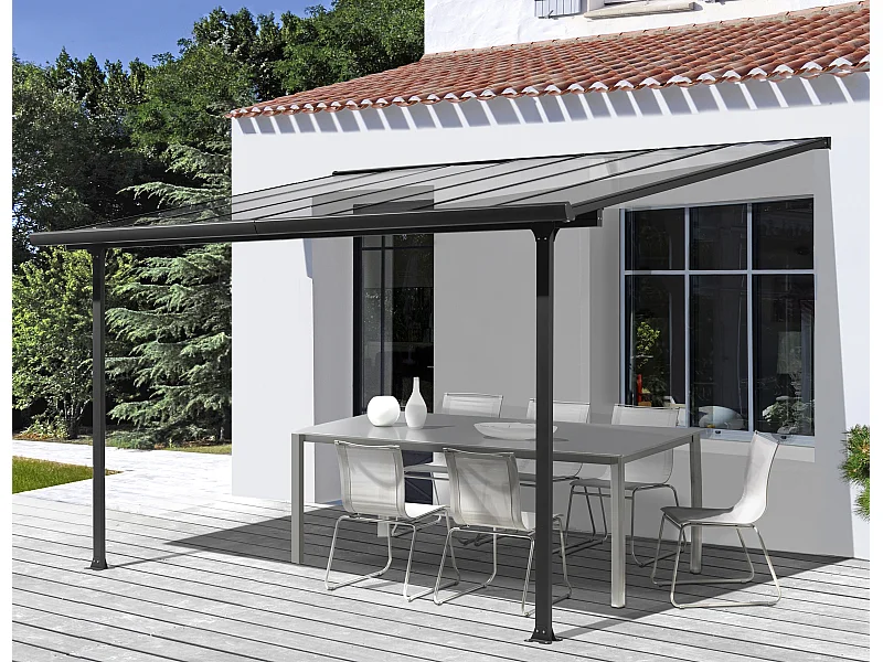 TT3030.AL-Toit terrasse fabriqué en aluminium coloris gris anthracite