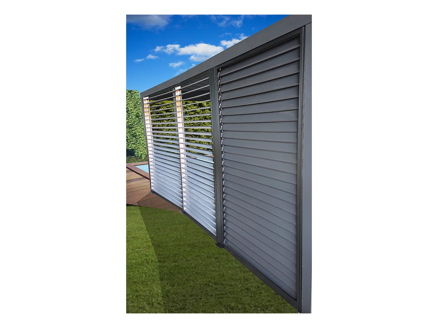 PERBIV.36-Ventelles aluminium mobiles pour côté 3,60 m pour pergola bioclimatique PER 3630 BI et PER 3660 BI