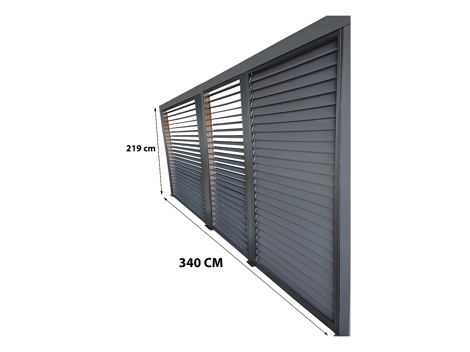 PERBIV.36-Ventelles aluminium mobiles pour côté 3,60 m pour pergola bioclimatique PER 3630 BI et PER 3660 BI