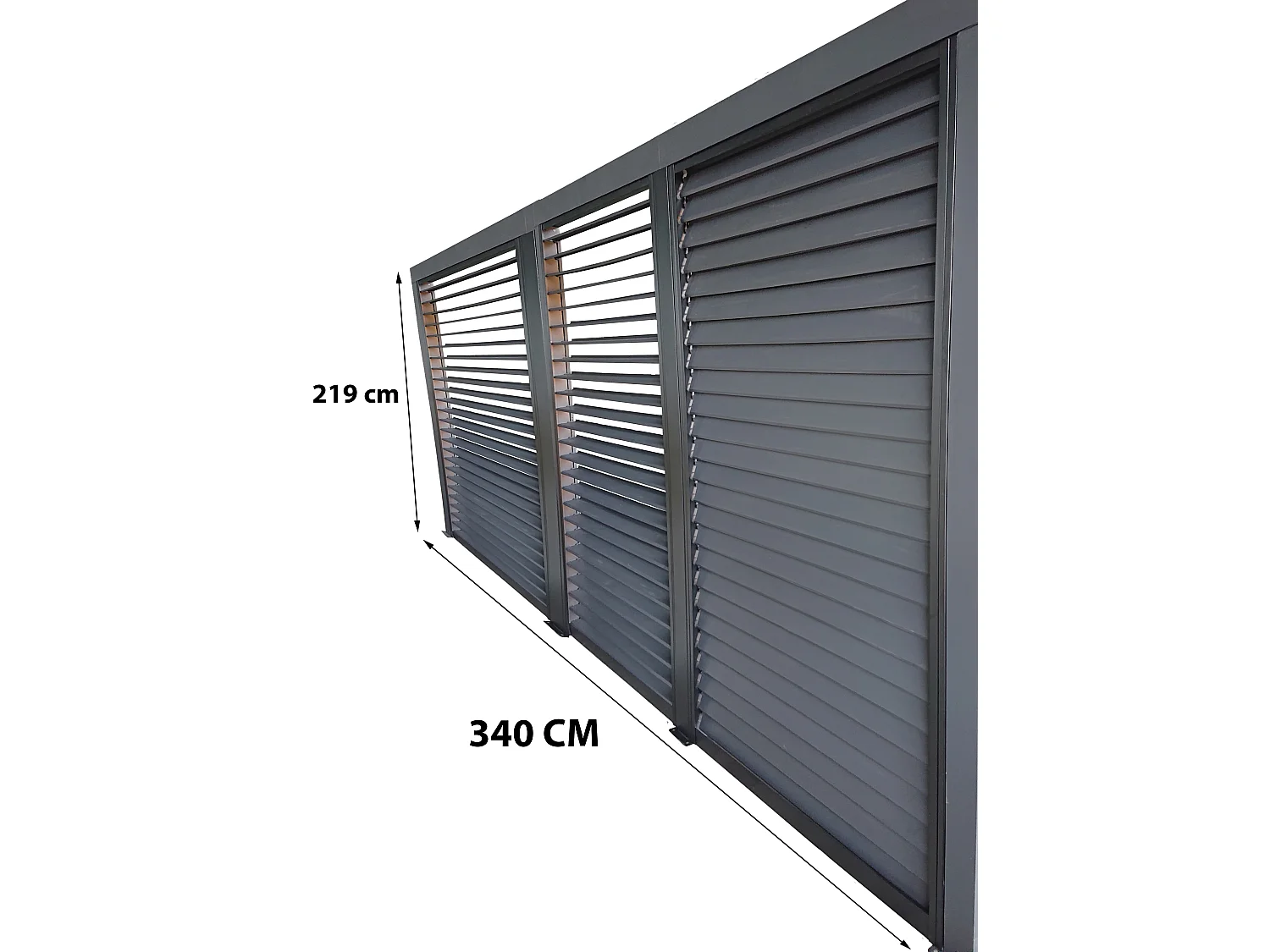 PERBIV.36-Ventelles aluminium mobiles pour côté 3,60 m pour pergola bioclimatique PER 3630 BI et PER 3660 BI