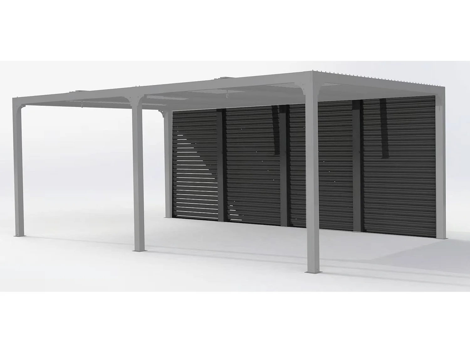 PERBIV.36-Ventelles aluminium mobiles pour côté 3,60 m pour pergola bioclimatique PER 3630 BI et PER 3660 BI