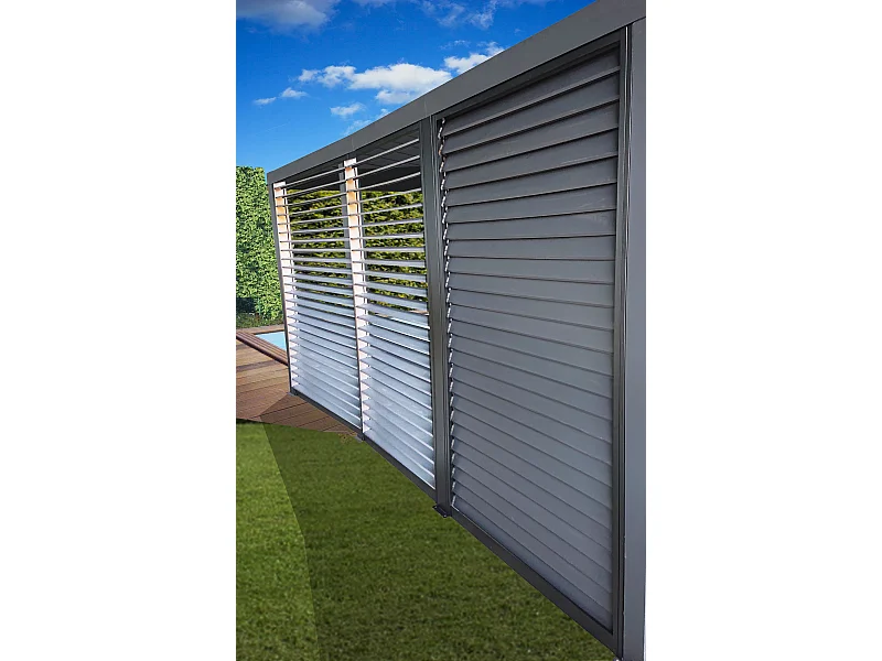 PERBIV.36-Ventelles aluminium mobiles pour côté 3,60 m pour pergola bioclimatique PER 3630 BI et PER 3660 BI