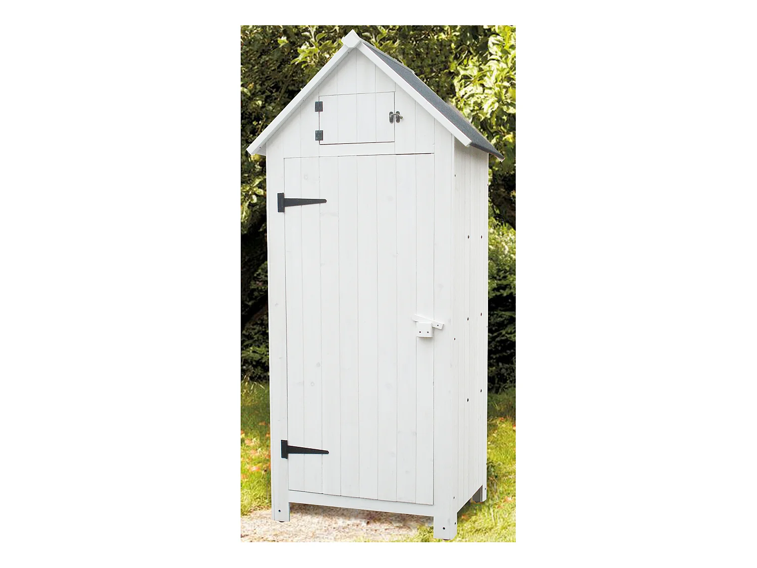 ARM0805W-Armoire cabine de rangement lasurée finition blanc équipée de 3 étagères