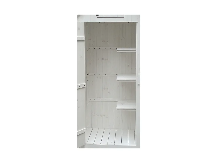 ARM0805W-Armoire cabine de rangement lasurée finition blanc équipée de 3 étagères