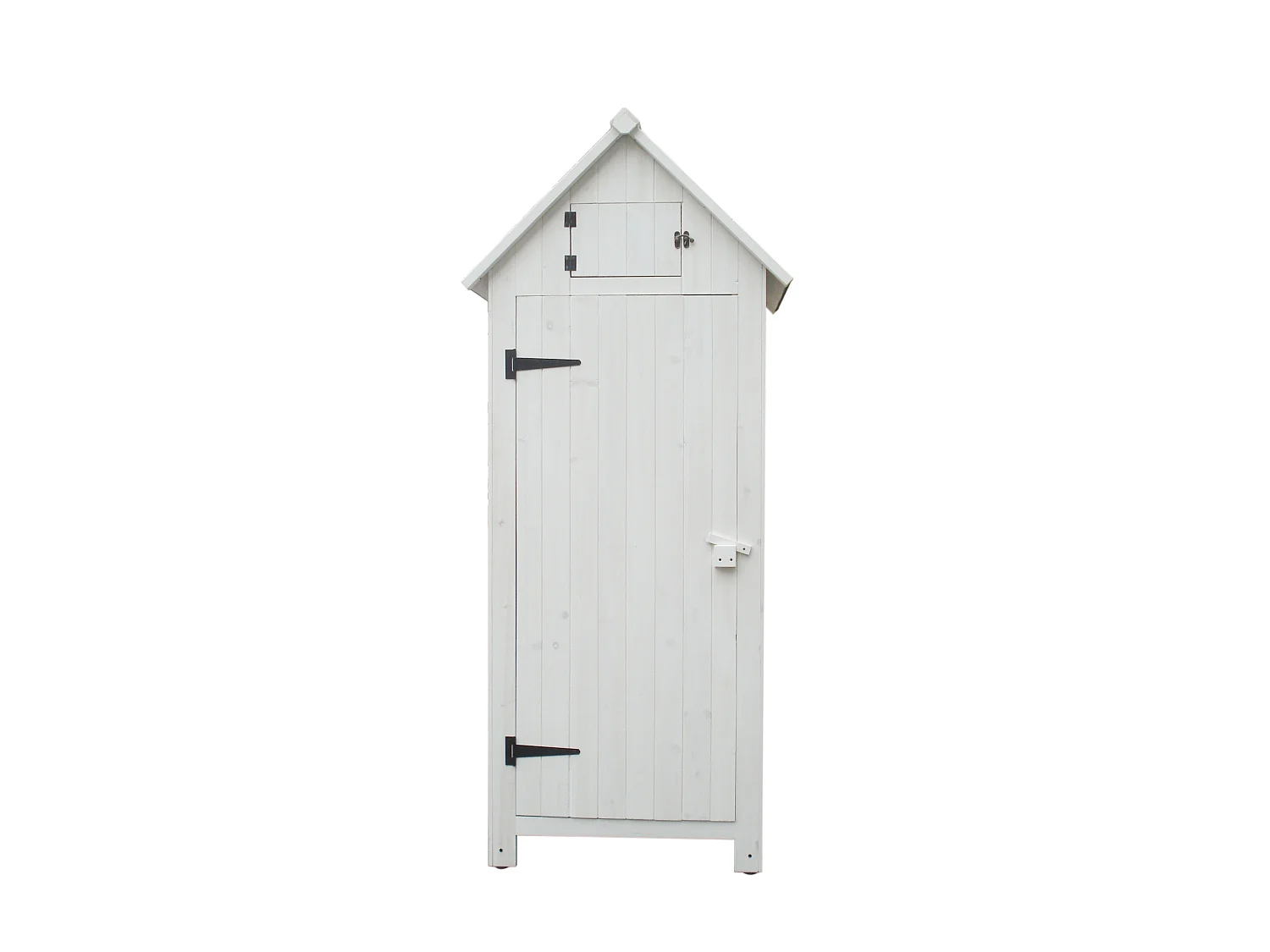 ARM0805W-Armoire cabine de rangement lasurée finition blanc équipée de 3 étagères