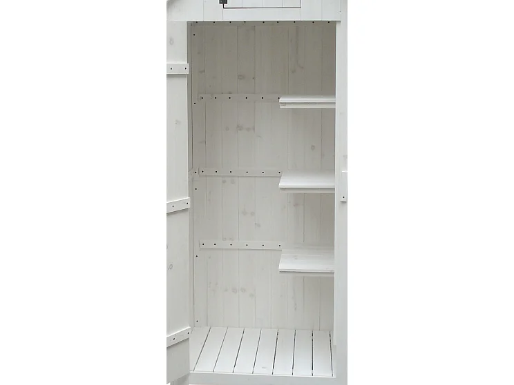 ARM0805W-Armoire cabine de rangement lasurée finition blanc équipée de 3 étagères