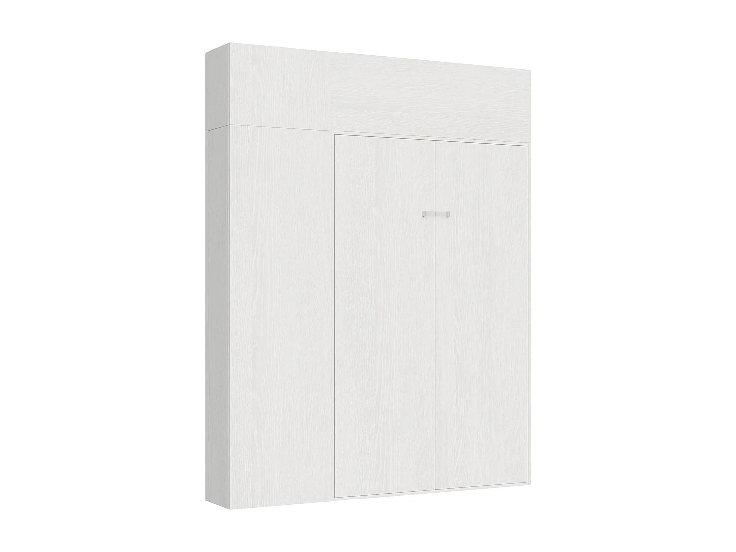 Verticaal Kentaro 120 opklapbed met kolom-wandmeubel boven kolom eiken wit