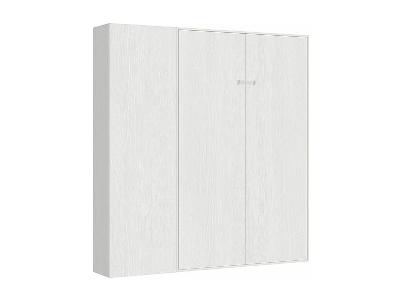 Armoire lit escamotable vertical 140 Kentaro avec colonne Frêne Blanc