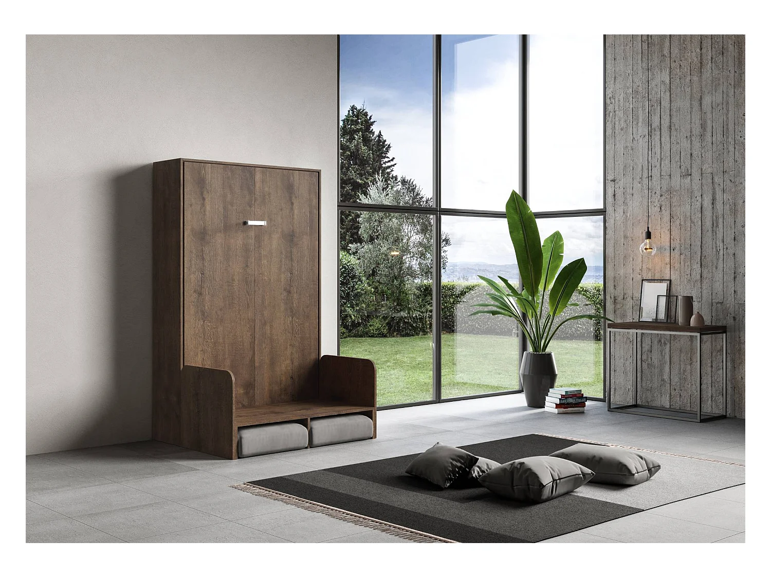 Lit escamotable vertical 140 Kentaro Sofa Noyer - ALESSIA 20