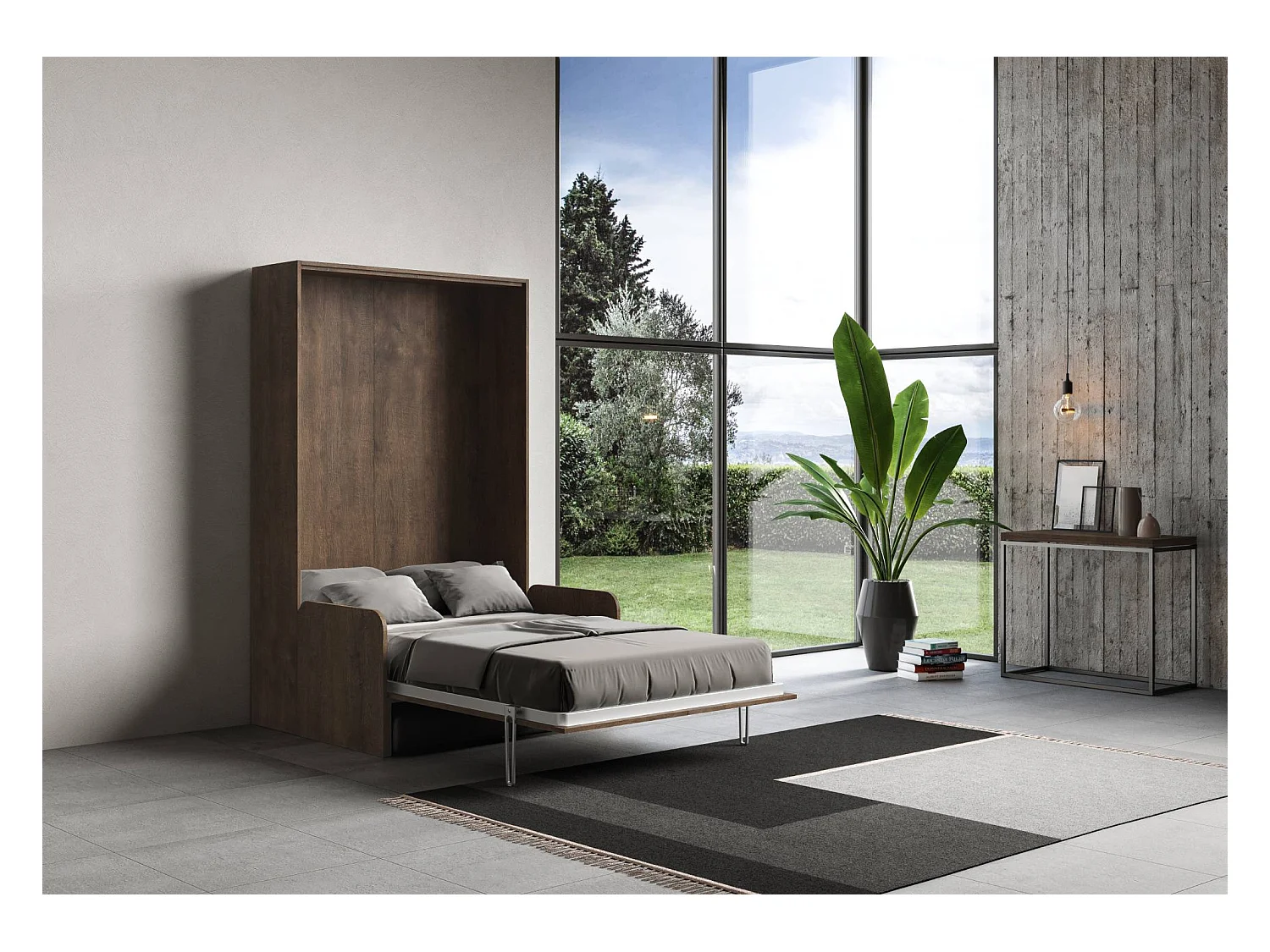 Lit escamotable vertical 140 Kentaro Sofa Noyer - ALESSIA 20