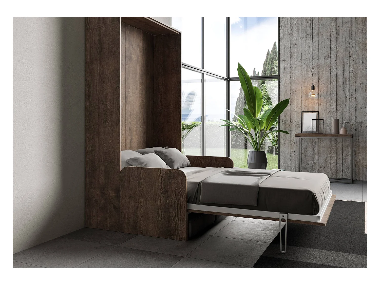 Lit escamotable vertical 140 Kentaro Sofa Noyer - ALESSIA 20