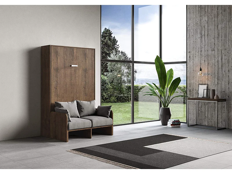 Lit double escamotable vertical 140 Kentaro Sofa Noyer -A20