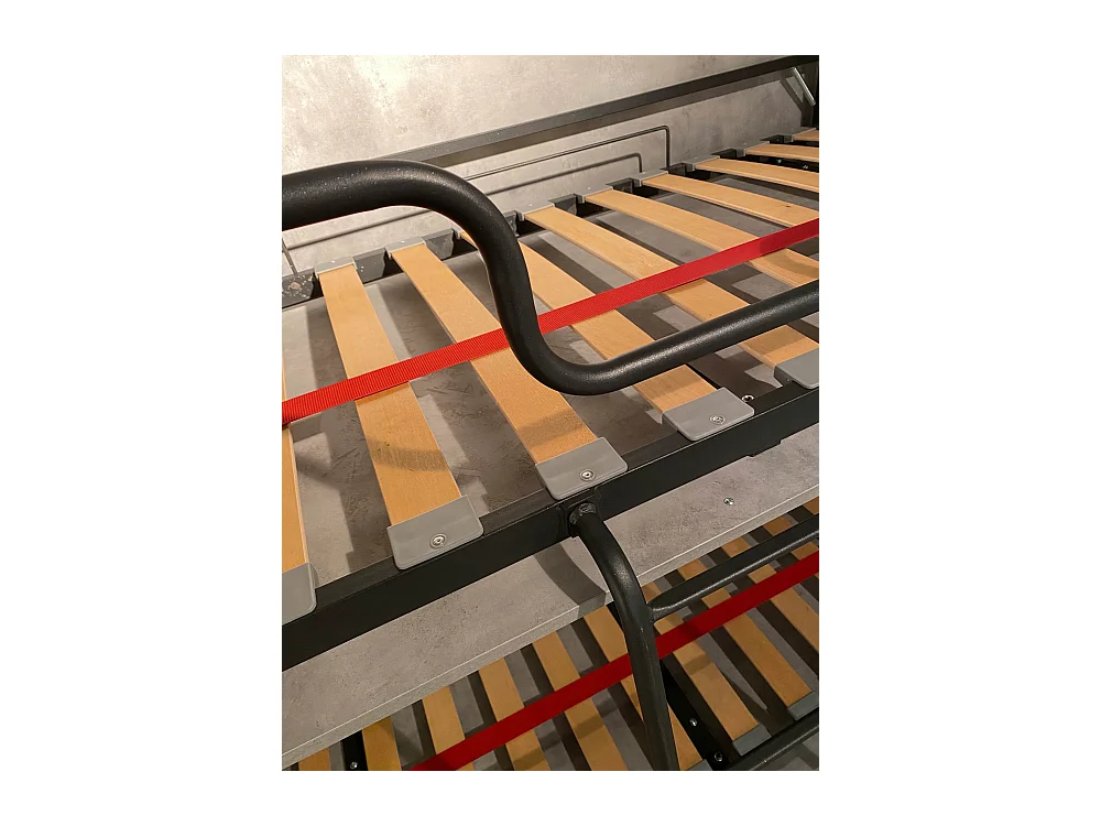 Schrankbett Kando Etagenbett 2 Schlafplätze horizontal mit Matratzen Nussbaum