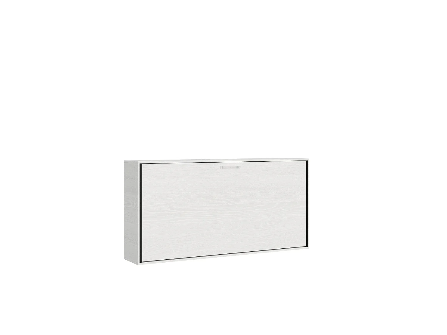 Łóżko Kando pojedyncze poziome biały jesion z materacem